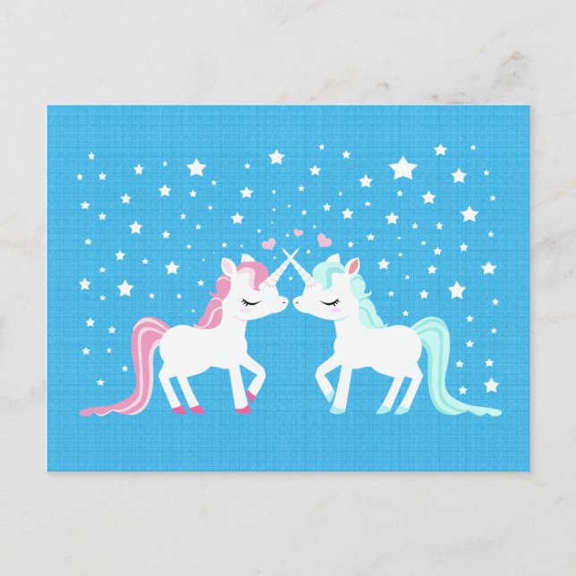 Carte Postale Unicorns in love Postcard (Devant)