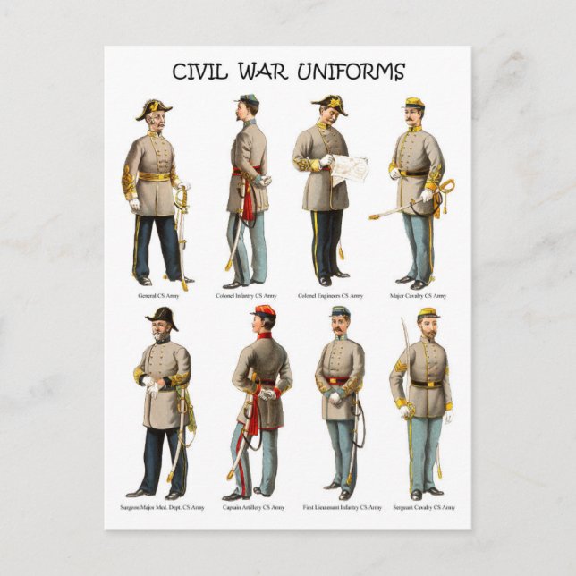 Carte Postale Uniforme américain de guerre civile (Devant)