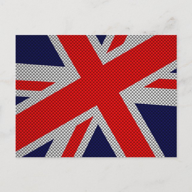 Carte Postale Union Jack moderne sur l'impression en fibre de ca (Devant)
