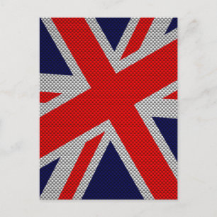 Carte Postale Union Jack sur l'impression en fibre de carbone