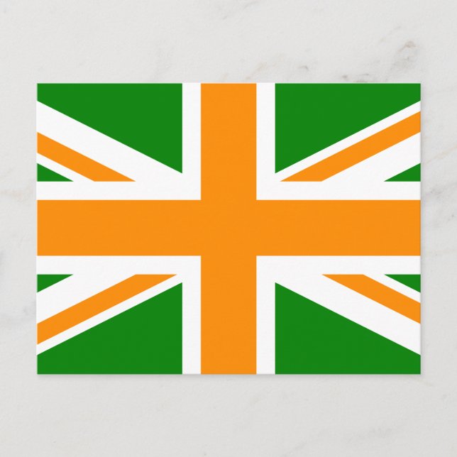 Carte Postale Union Jack vert et orange (Devant)