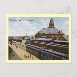 Carte Postale Union Train Depot, Pueblo, Colorado Vintage
