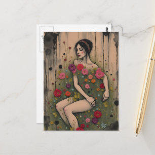Carte Postale Unique Dans le Jardin Secret Mixte Média 