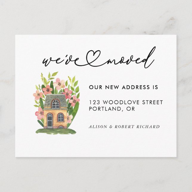 Carte Postale Unique Nous avons déplacé une nouvelle adresse Mov (Devant)