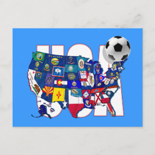 Carte Postale Unis derrière l'équipe américaine de football