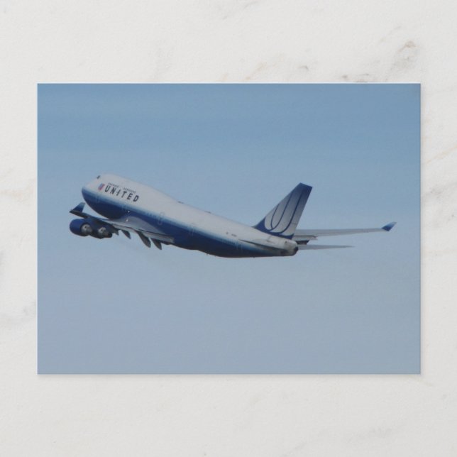 Carte Postale United 747 Décollage (Devant)