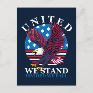 Carte Postale United We Stand - Eagle et American Flag