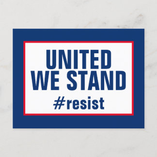Carte Postale United We Stist Resist Rouge Blanc Bleu