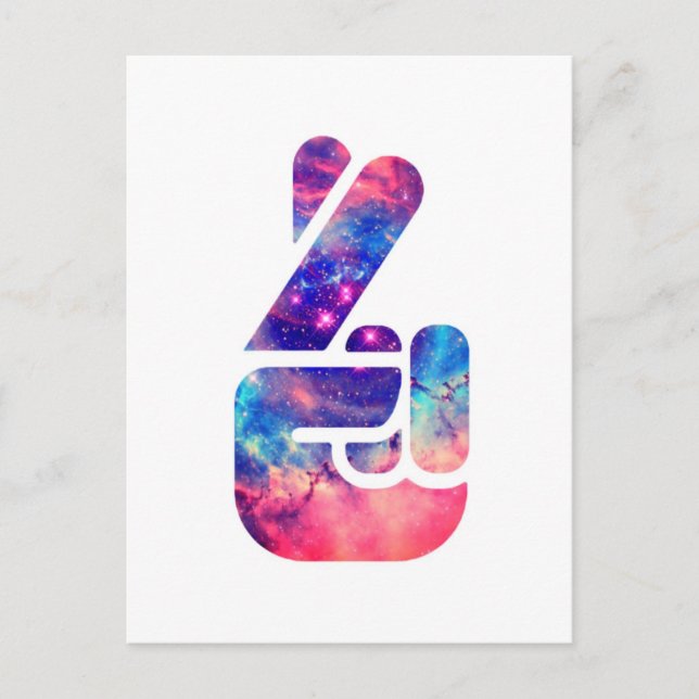 Carte Postale Univers 'Doigts croisés' (Devant)