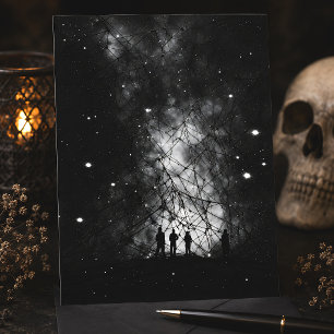 Carte Postale Univers étoilé silhouette art toile cosmique