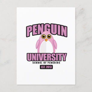 Carte Postale Université de Penguin - Rose