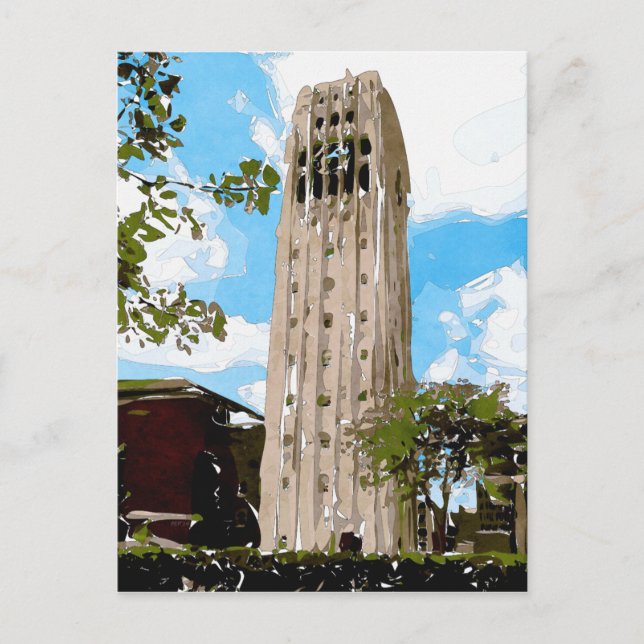 Carte Postale University of Michigan Tower Abstrait (Devant)