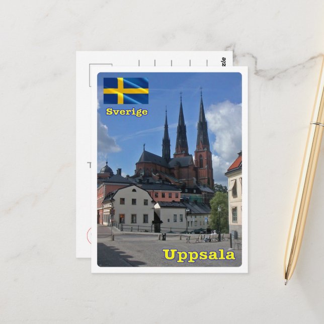 Carte Postale Uppsala - Suède - (Devant/Arrière en situation)