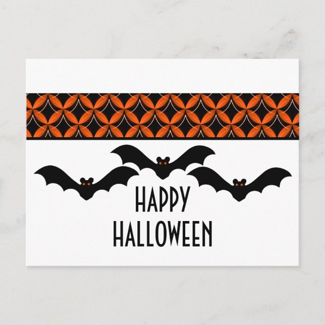 Carte postale Uptown Glam Bats Halloween (Devant)