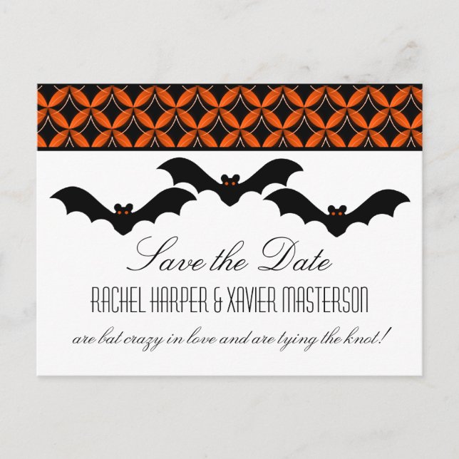 Carte postale "Uptown Glam Bats Halloween Save the (Devant)