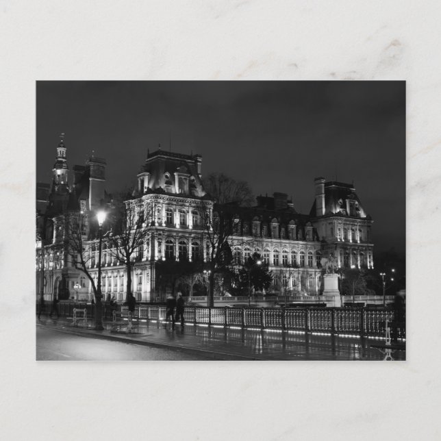 Carte Postale Urbain, moderne photo de vie nocturne parisienne (Devant)