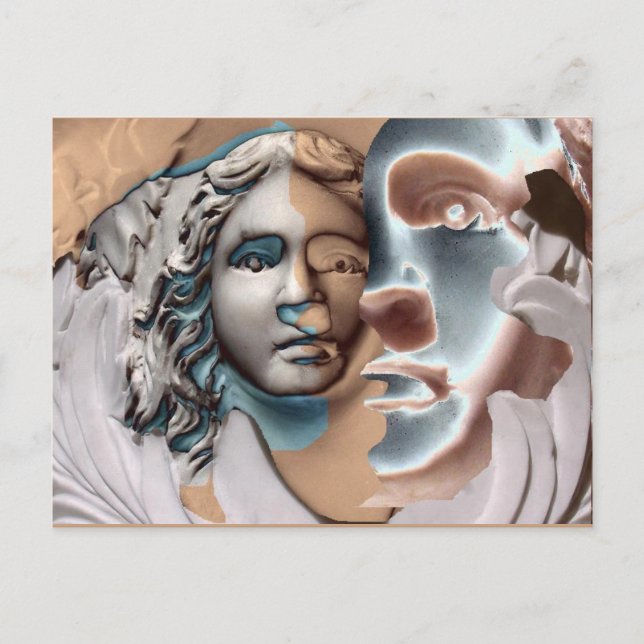 Carte Postale Urn Face Cuivre Bleu Ordinateur Art (Devant)