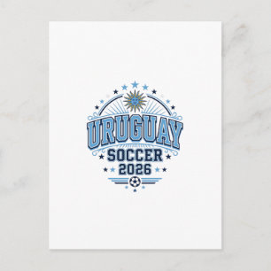 Carte Postale Uruguay Football 2026 Football Gras Pays Typograph