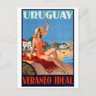 Carte Postale Uruguay Veraneo Poster Vintage voyage idéal