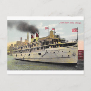 Carte Postale US Mail Boat, Chicago, 1910 - South Haven Boat