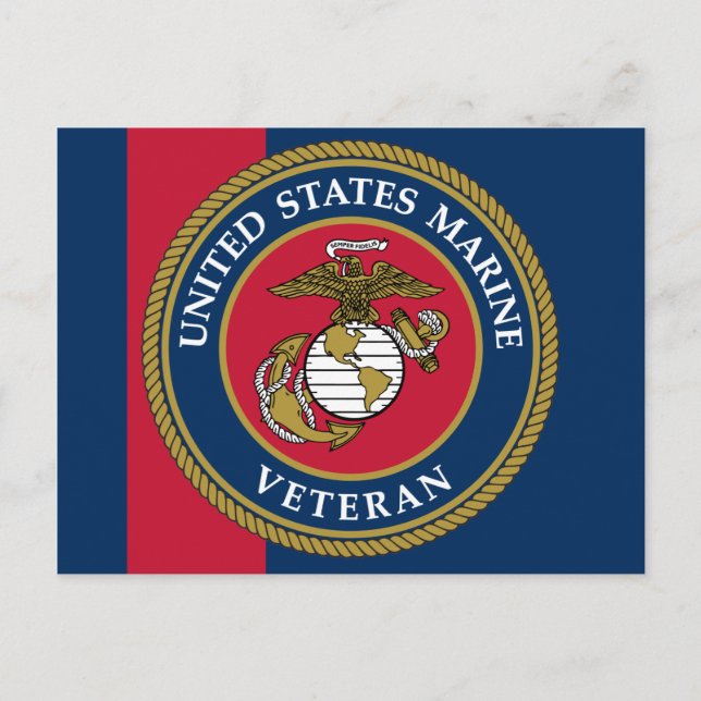 Carte Postale US Marine Corps - Vétéran bleu (Devant)