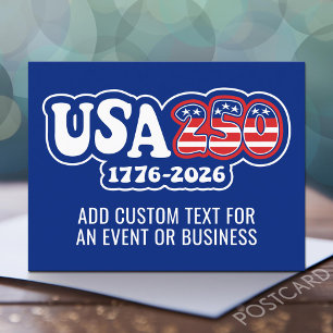 Carte Postale USA 250 - 250e anniversaire d'Amérique Rouge Blanc
