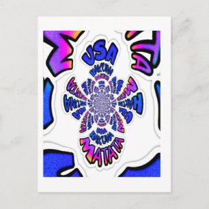 Carte Postale USA Celebration : Lovely Fun Text Dynamic Art