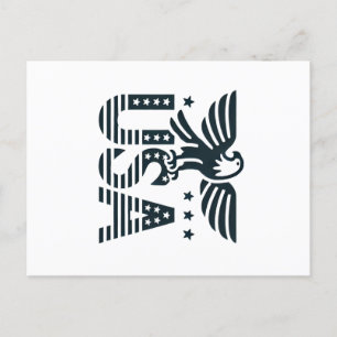 Carte Postale USA Eagle Patriotic Desig - Style Etoile et Stripe