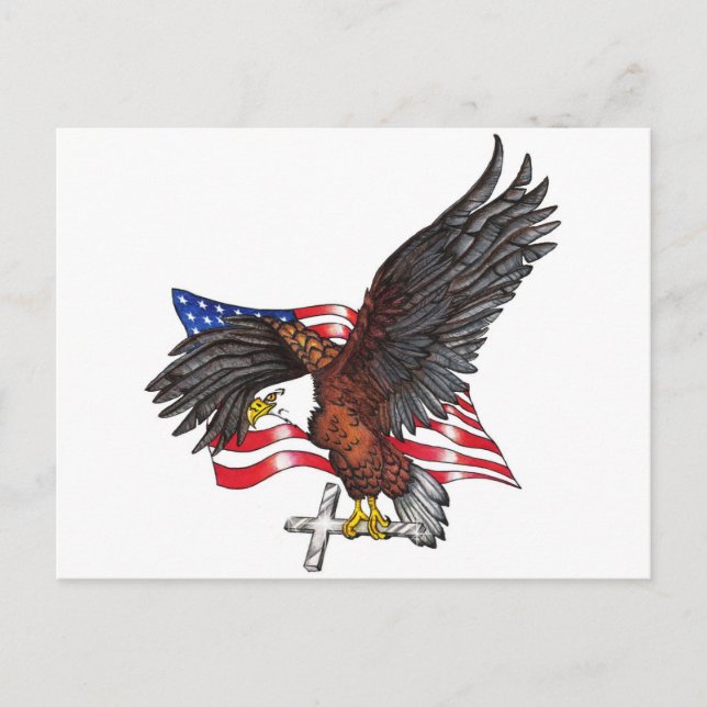 Carte Postale USA En Dieu nous faisons confiance à Eagle (Devant)