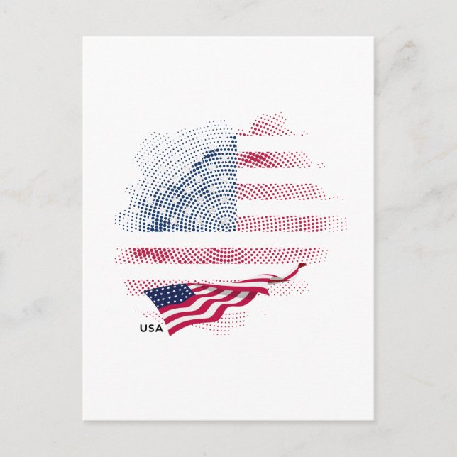 Carte Postale USA flag (Devant)
