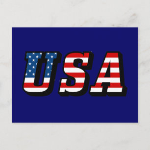 Carte postale USA Flag Text