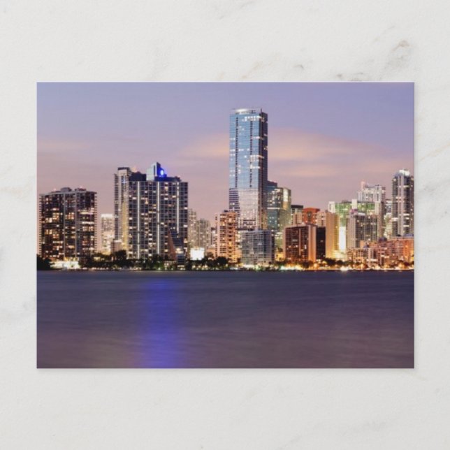 Carte Postale USA, Floride, Miami skyline à crépuscule 2 (Devant)