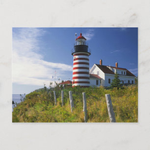 Carte Postale USA, Maine, Lubec. Phare de West Quoddy Head