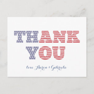 Carte Postale USA Merci Drapeau pour la douche ou l'anniversaire