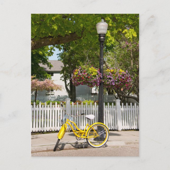 Carte Postale USA, Michigan, île Mackinac. Vélo jaune (Devant)