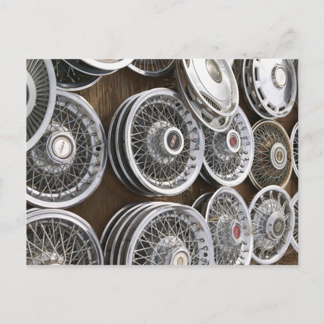 Carte Postale USA, Nouveau Mexique, Prewitt : Auto Hubcaps / Rt. (Devant)