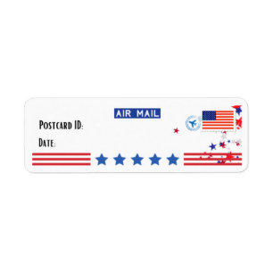 Carte postale USA Patriotic Postcross Étiquettes