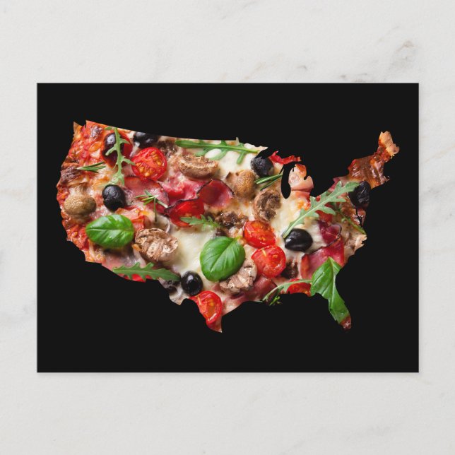 Carte Postale USA Pizza (Devant)