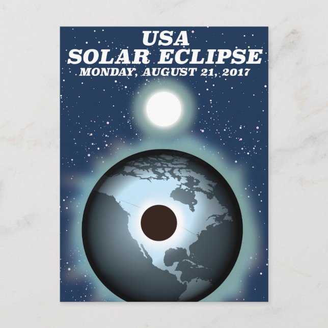 Carte Postale USA Solar Eclipse 2017 poster vintage (Devant)