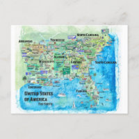 USA Southern States Travel Map Floride