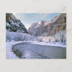 Carte Postale USA, Utah, Zion NP. De nouvelles neiges recouvrent
