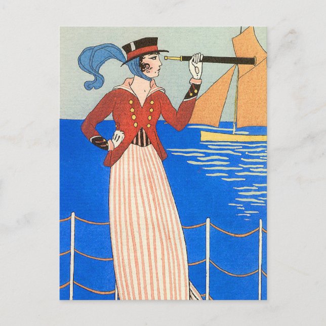 Carte Postale Usage de plaisance par George Barbier (Devant)