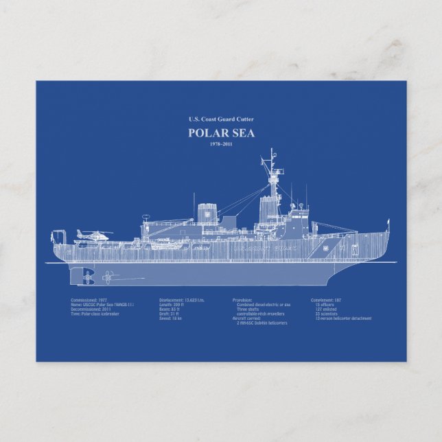 Carte Postale USCG Cutter Polar Sea wagb-11 - ABD (Devant)