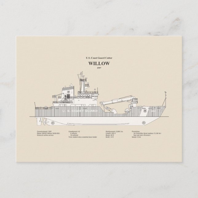 Carte Postale USCG Cutter Willow wlb-202 - SBD (Devant)