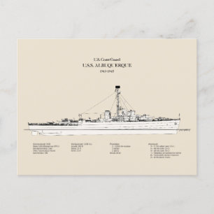 Carte Postale USCG USS Albuquerque PF-7 - SBD