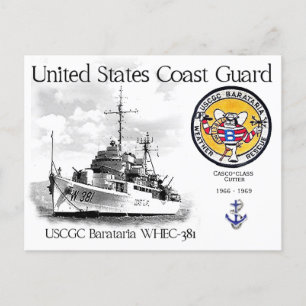 CARTE POSTALE USCGC BARATARIA WHEC-381 CUTTER