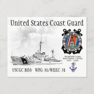 CARTE POSTALE USCGC BIBB WPG-31/WHEC-31 CUTTER