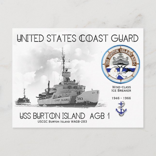 Carte Postale USCGC Burton Island WAGB-283 Ice Breaker (Devant)