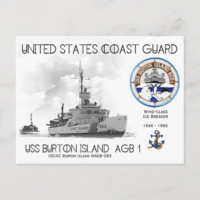 Carte Postale USCGC Burton Island WAGB-283 Ice Breaker (Devant)