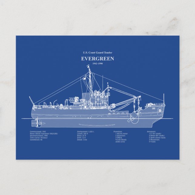 Carte Postale USCGT À feuillage persistant wlb-295 - ABD (Devant)